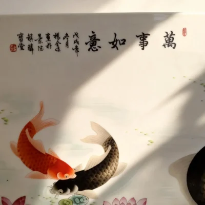 Liyu05 Nine Carps Presenting Auspiciousness for All Wishes Fulfilled