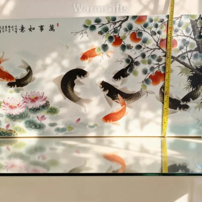 Liyu07 Nine Carps Presenting Auspiciousness for All Wishes Fulfilled