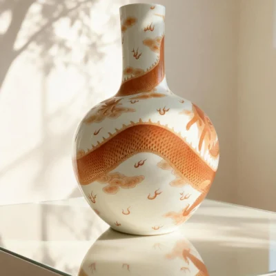 Straight-Neck Celestial Sphere Red Dragon