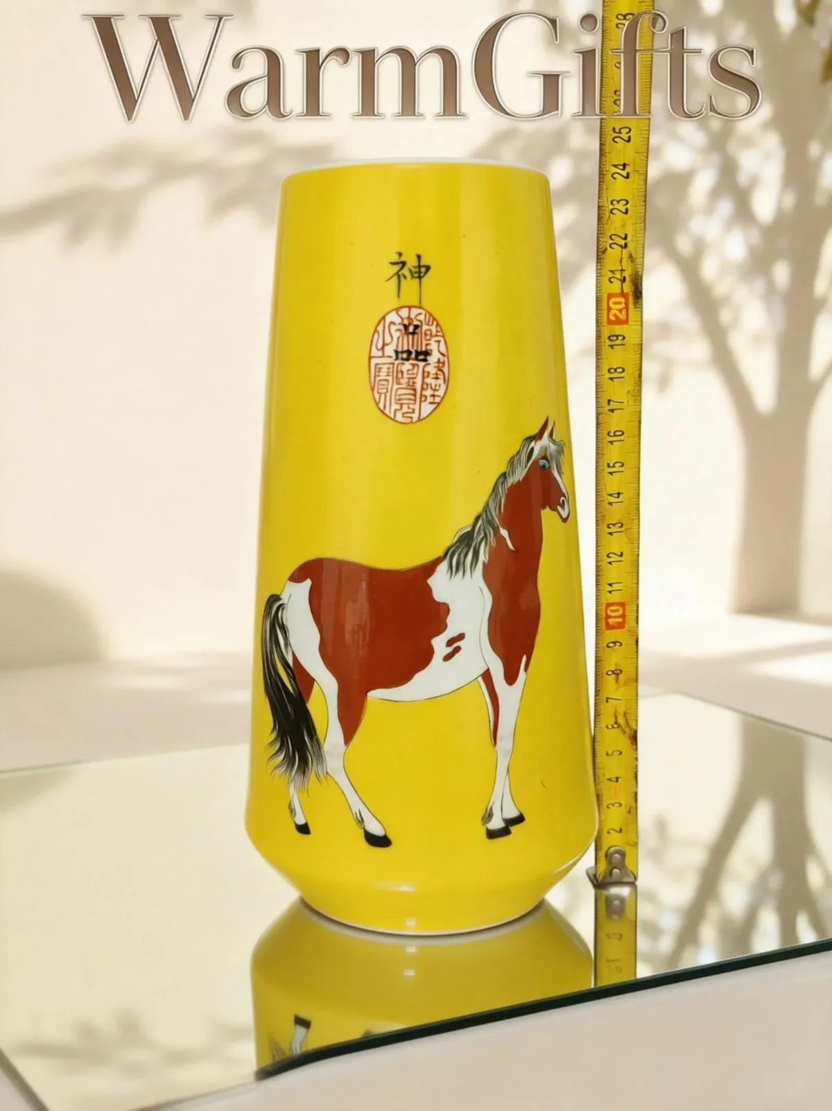 Irregular Golden Bell Porcelain Red Steed