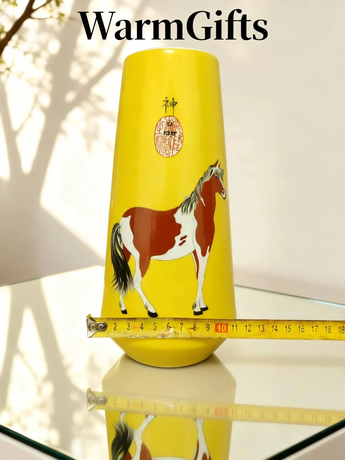 Irregular Golden Bell Porcelain Red Steed