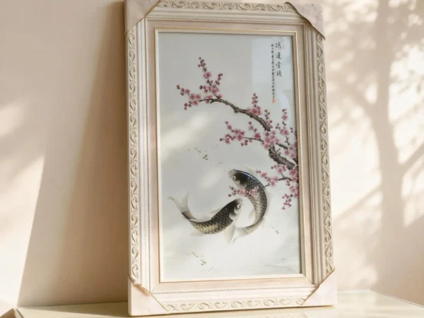 meihua01 Twin Fish Playing Amid Plum Blossoms