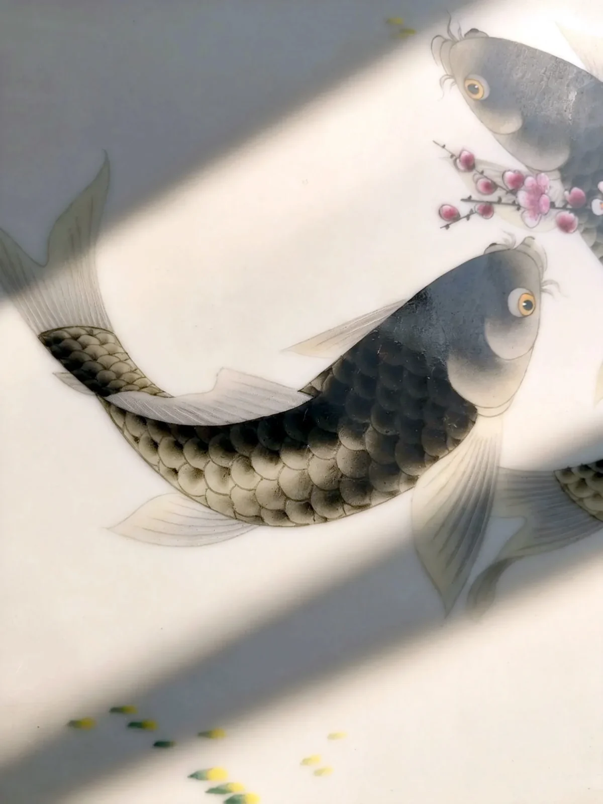 Meihua02 Twin Fish Playing Amid Plum Blossoms