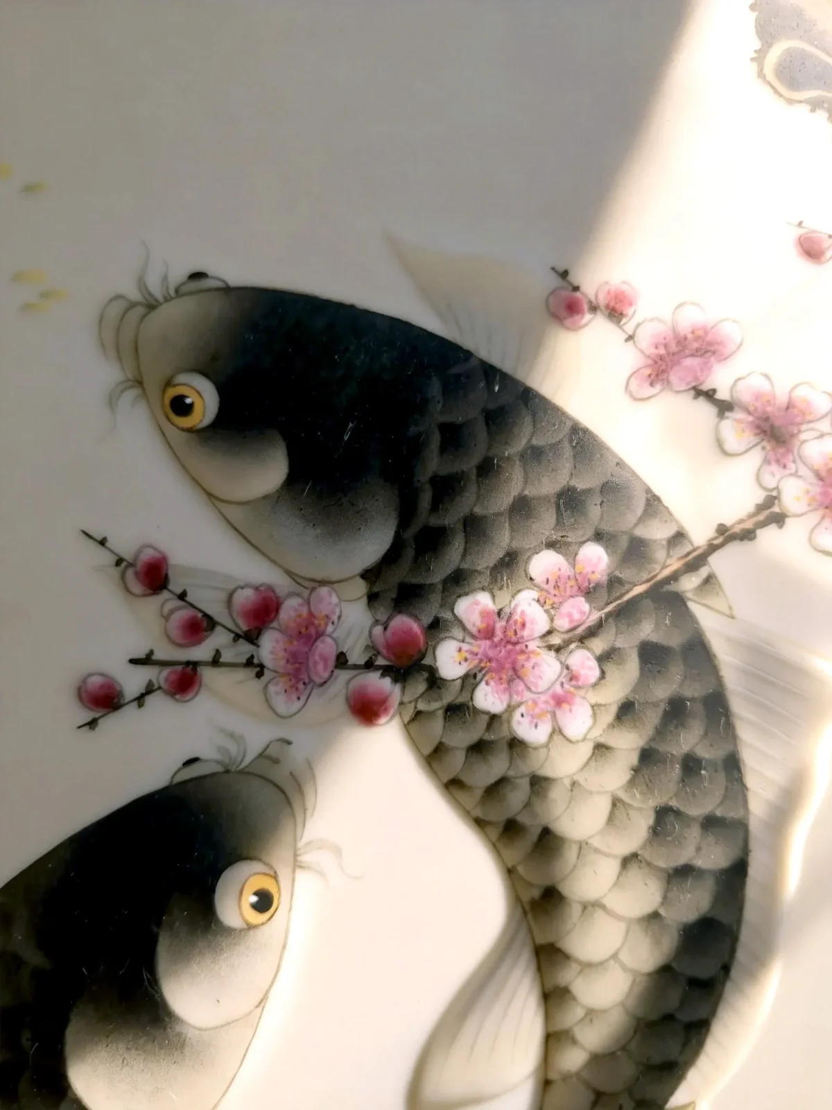 Meihua03 Twin Fish Playing Amid Plum Blossoms