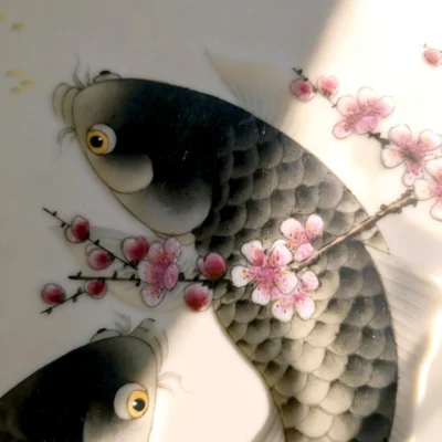 Meihua03 Twin Fish Playing Amid Plum Blossoms