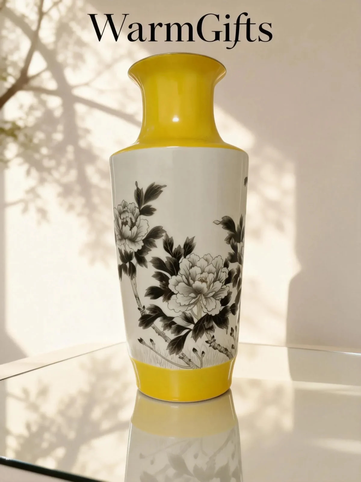 Golden Bell Gold-Traced Ink-Colored Black Peony