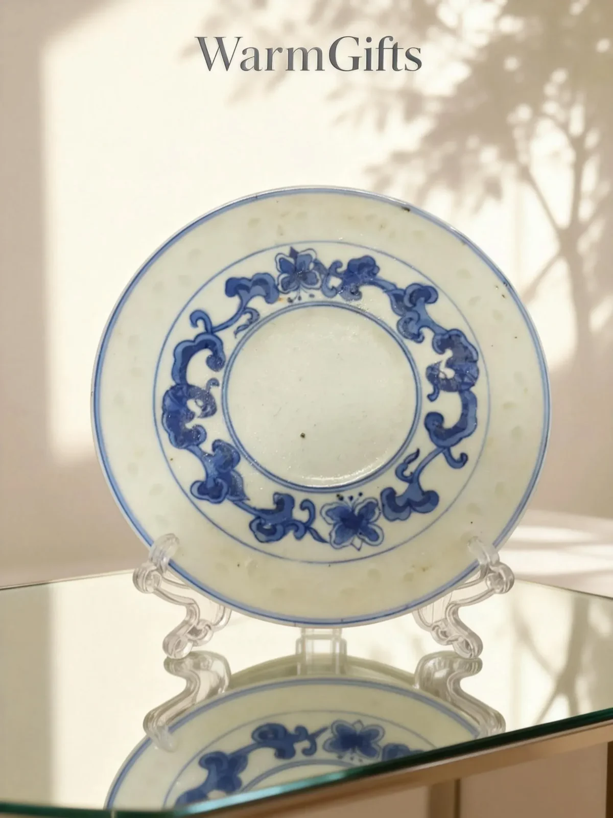 Qinghua01 Blue-and-White Floral Pattern Porcelain Plate