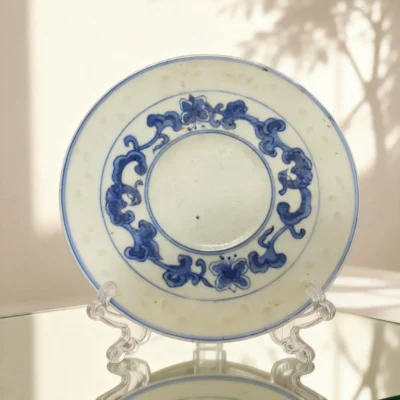qinghua01 Blue-and-White Floral Pattern Porcelain Plate