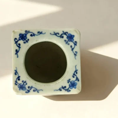 Blue-and-White Happiness and Longevity Pattern Square Ink Stand