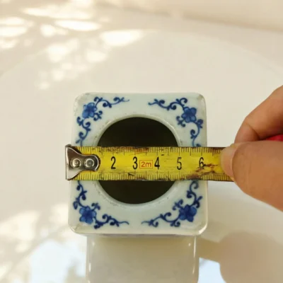 Blue-and-White Happiness and Longevity Pattern Square Ink Stand