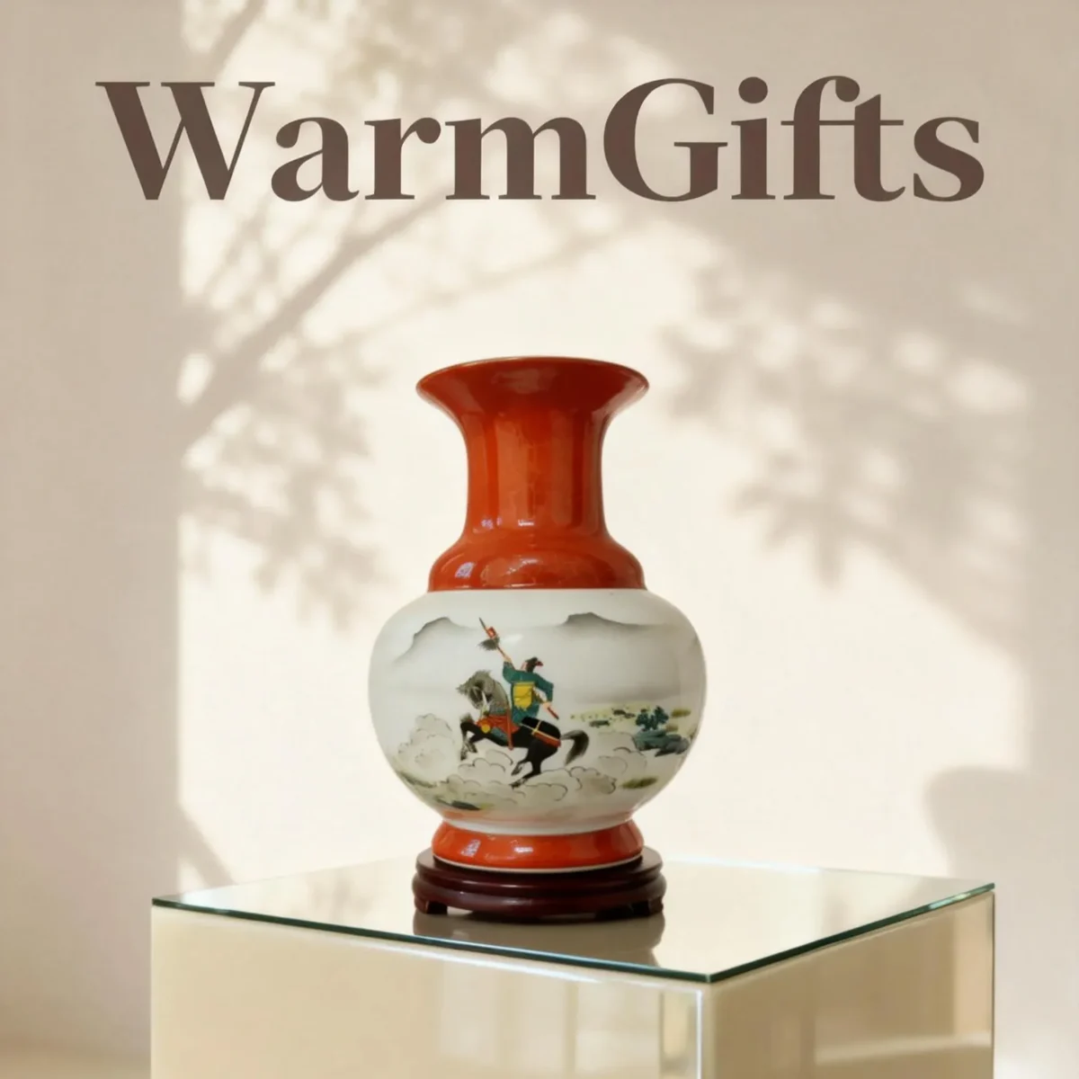 Lantern Bottle Iron-Red Gold-Traced Figures