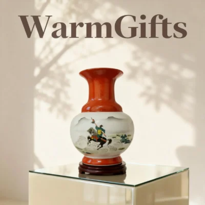 Lantern Bottle Iron-Red Gold-Traced Figures