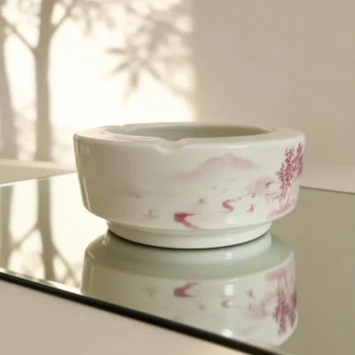 Coral Red Landscape Ashtray