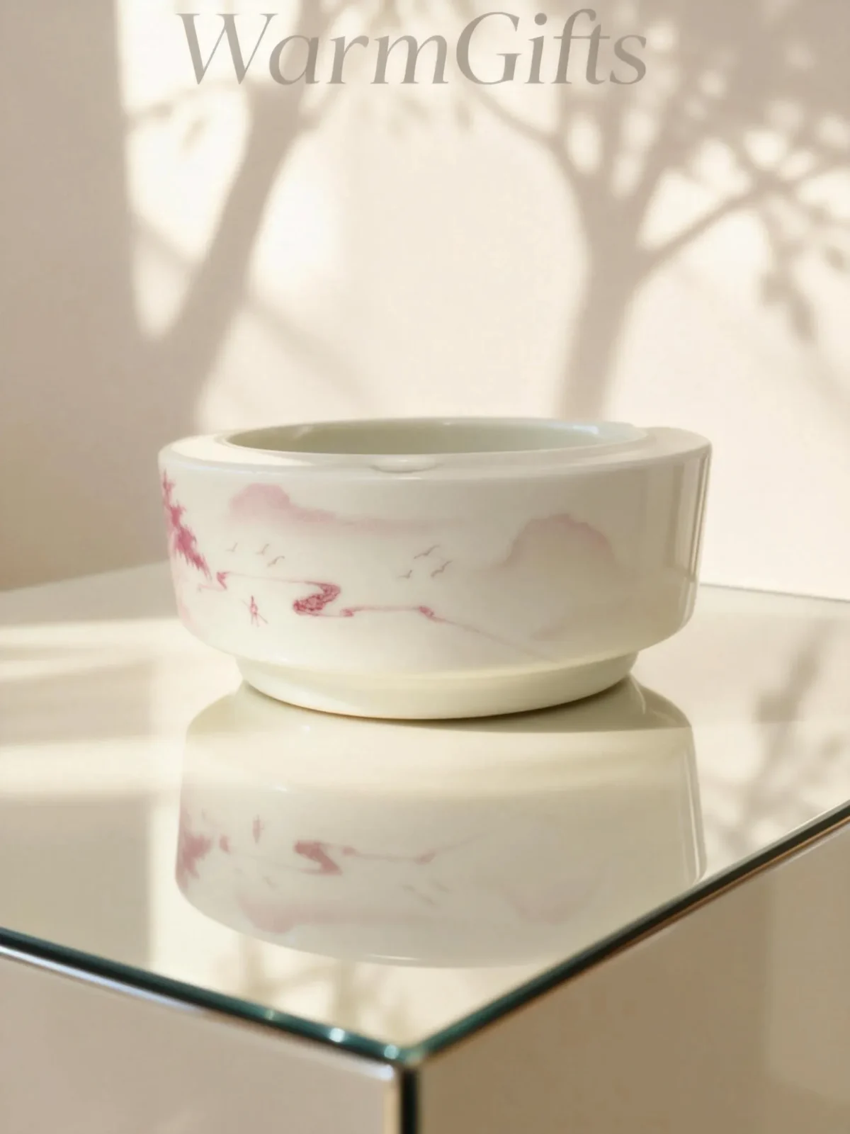 Coral Red Landscape Ashtray