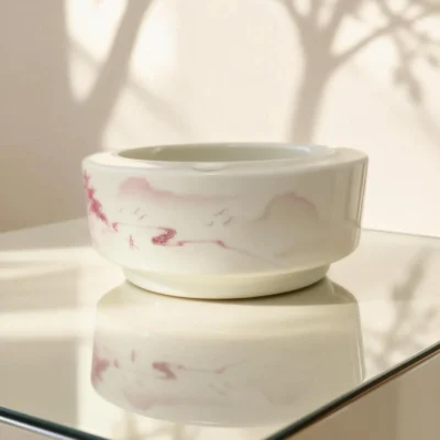 Coral Red Landscape Ashtray