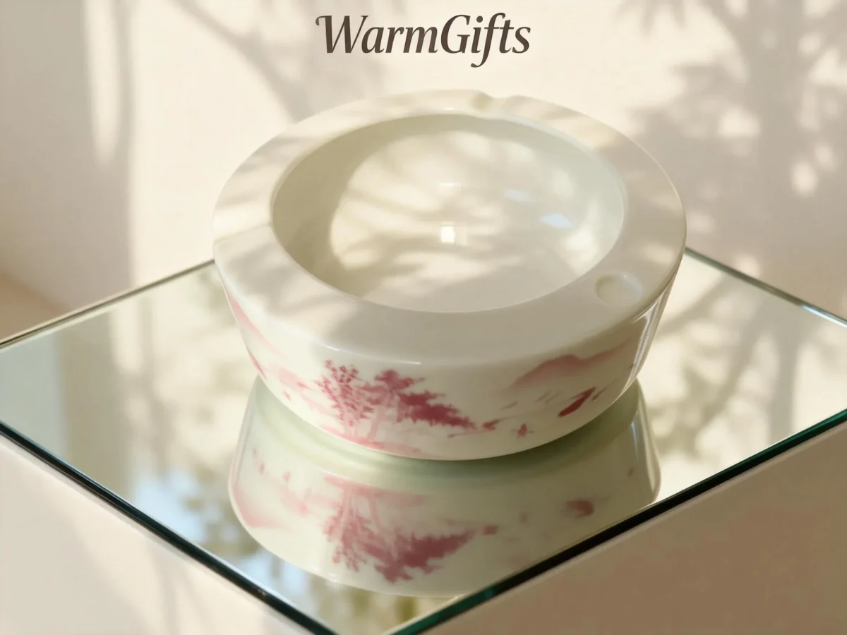 Coral Red Landscape Ashtray