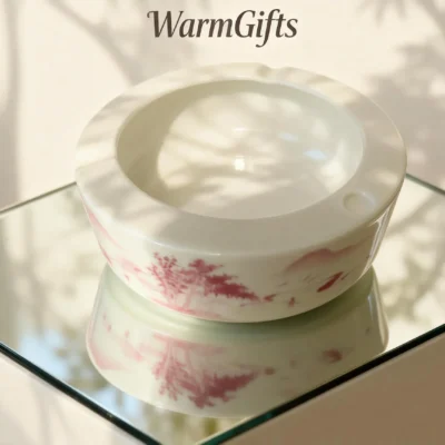 Coral Red Landscape Ashtray