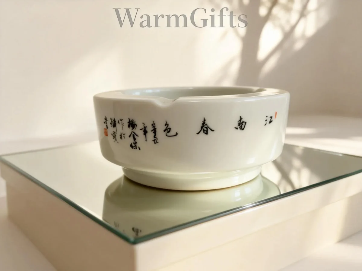 Coral Red Landscape Ashtray