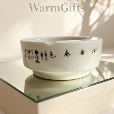 Coral Red Landscape Ashtray