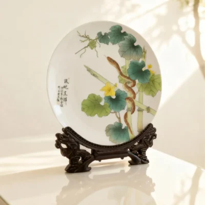 Silver Snake Bringing Good Luck Porcelain Plate