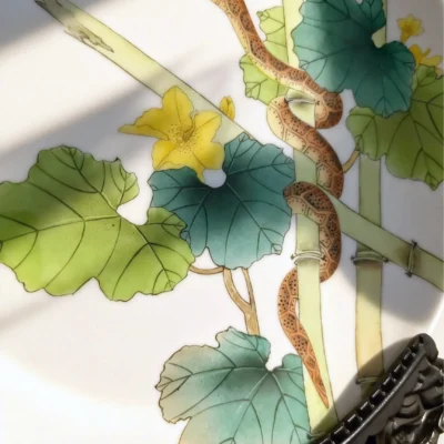 Silver Snake Bringing Good Luck Porcelain Plate