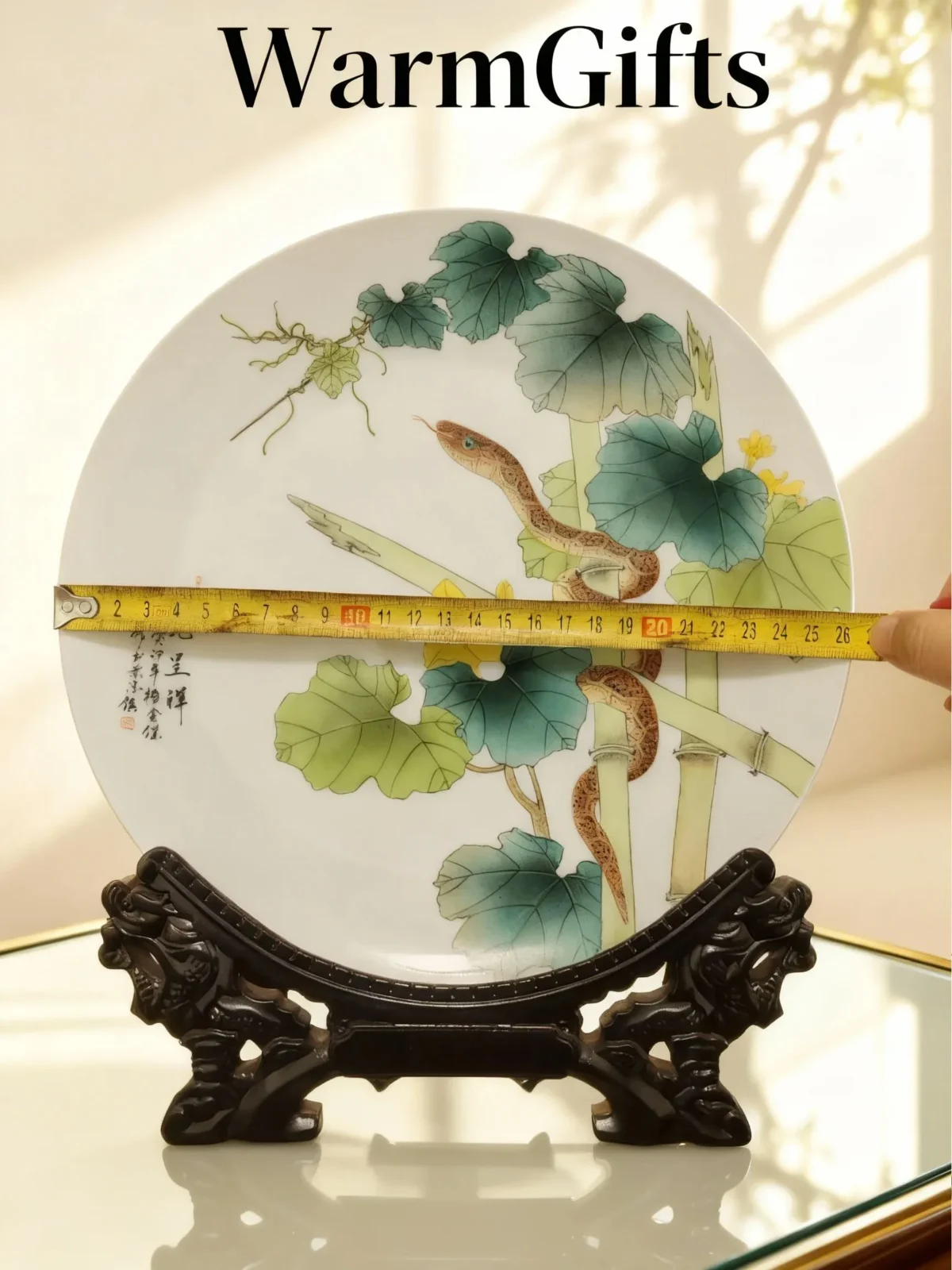 Silver Snake Bringing Good Luck Porcelain Plate