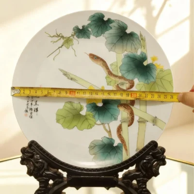 Silver Snake Bringing Good Luck Porcelain Plate