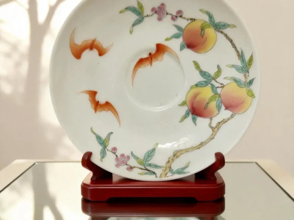 Peach Bat Porcelain Plate
