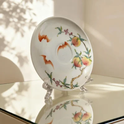 Peach Bat Porcelain Plate