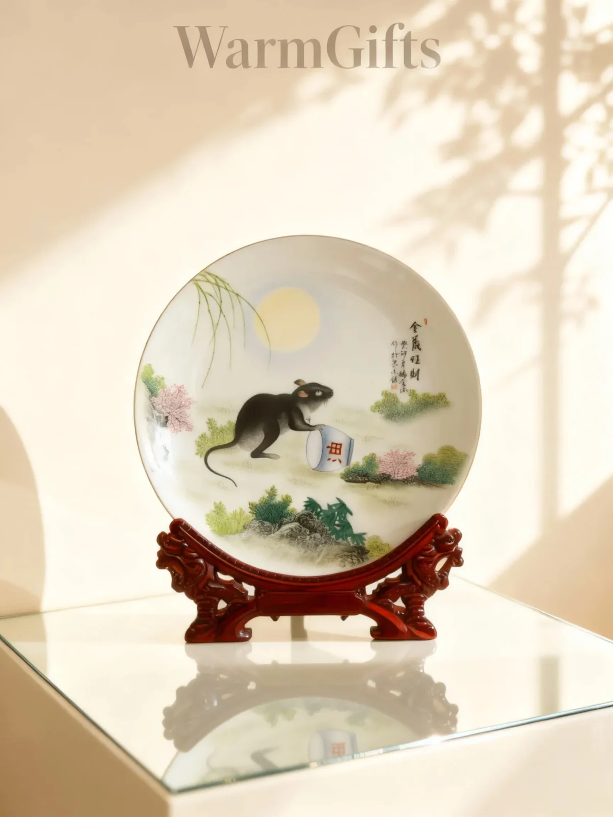 Golden Mouse Prosperity Porcelain Plate