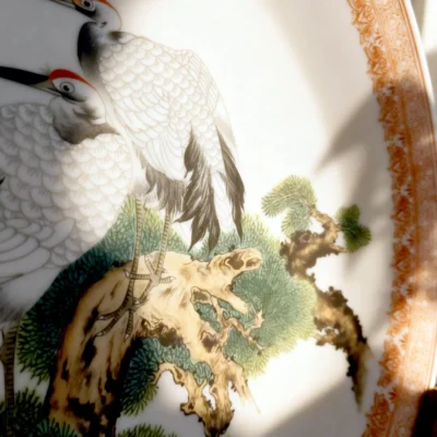 Pine tree& crane porcelain plate