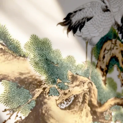Pine tree& crane porcelain plate