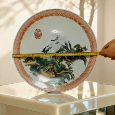 Pine tree& crane porcelain plate
