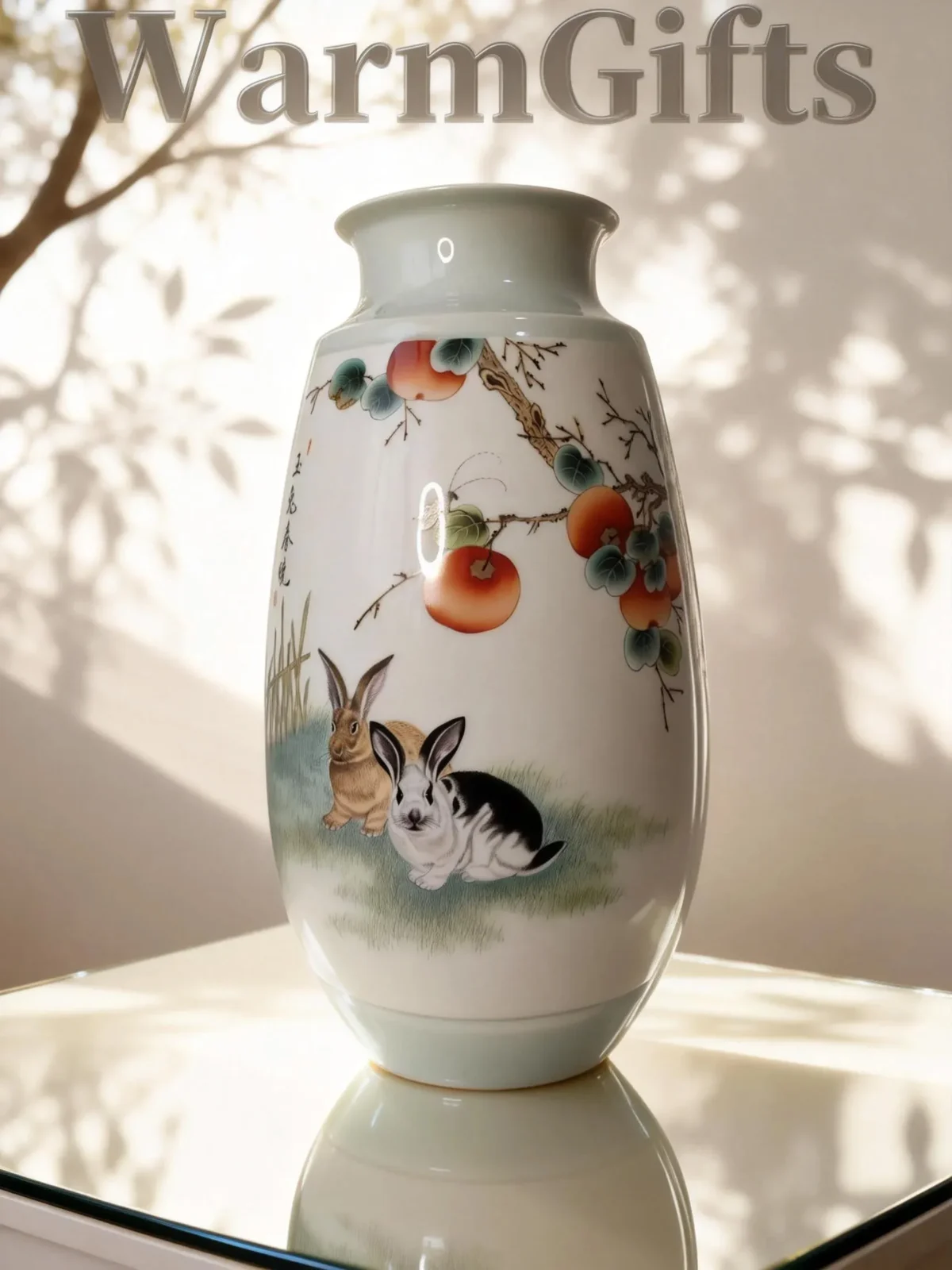 Winter Melon Bottle Reserved Panel Goat Rabbit