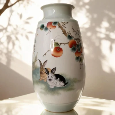 Winter Melon Bottle Reserved Panel Goat Rabbit