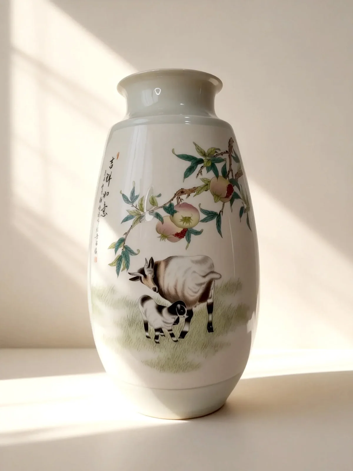 Winter Melon Bottle Reserved Panel Goat Rabbit