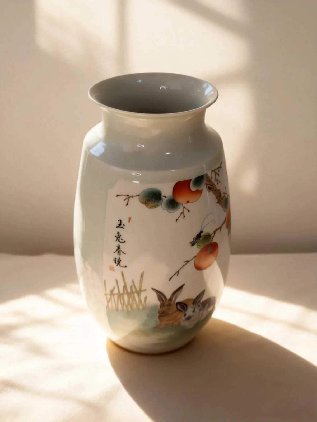 Winter Melon Bottle Reserved Panel Goat Rabbit