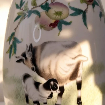 Winter Melon Bottle Reserved Panel Goat Rabbit