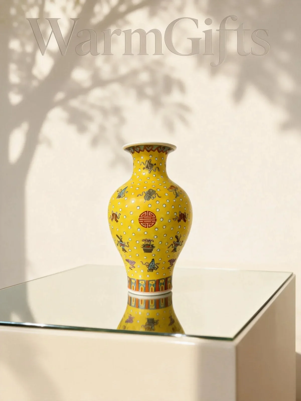 Yellow-Ground Arhat Bottle Pattern