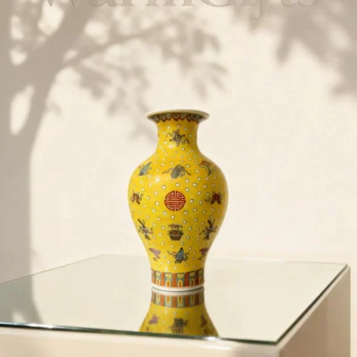 Yellow-Ground Arhat Bottle Pattern