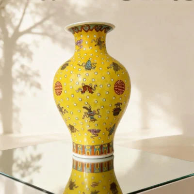 Yellow-Ground Arhat Bottle Pattern