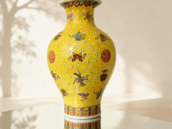 Yellow-Ground Arhat Bottle Pattern