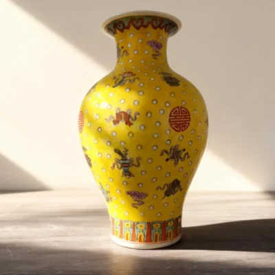 Yellow-Ground Arhat Bottle Pattern