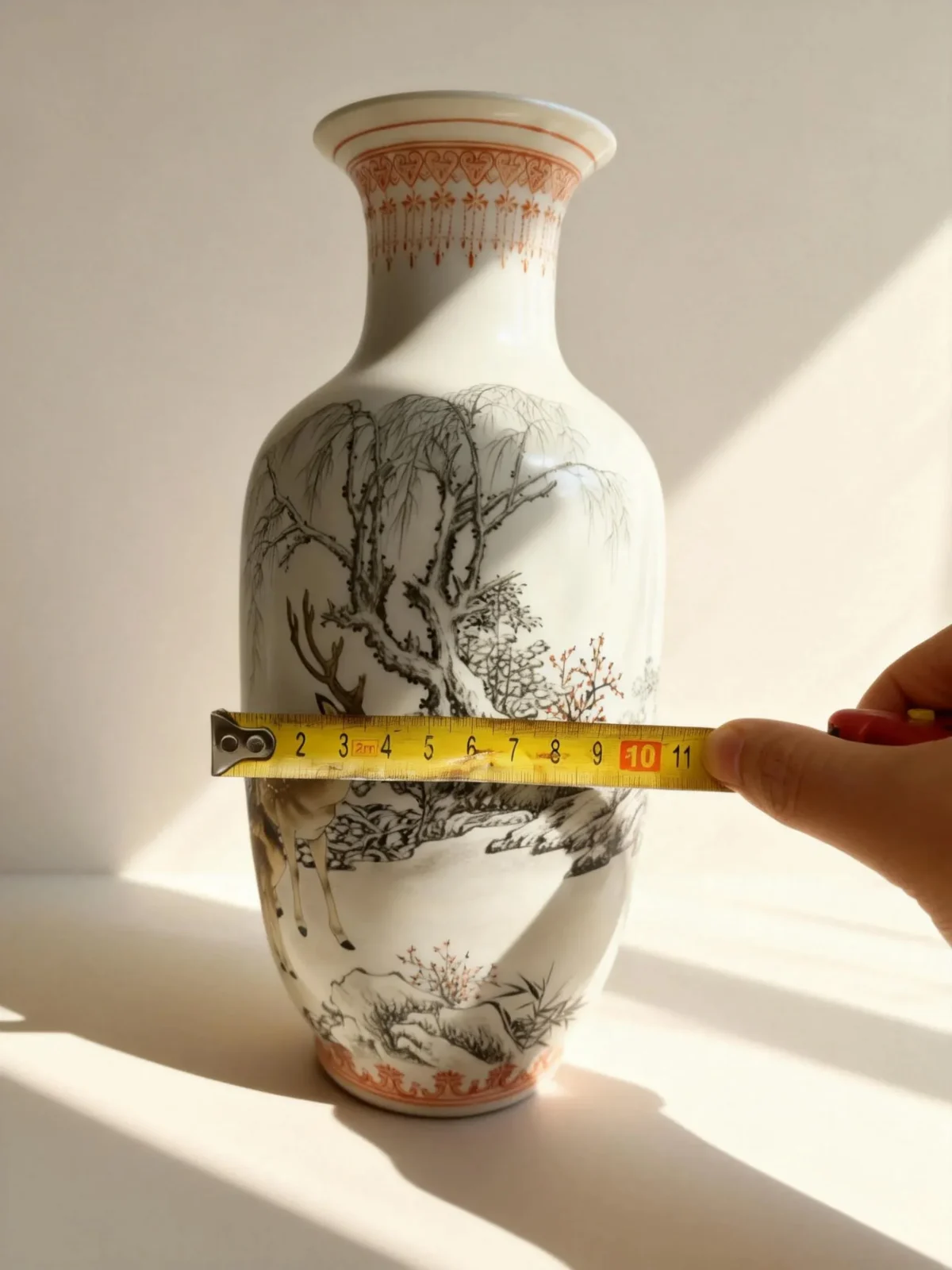 Snow Forest Deer Shadow Porcelain Bottle