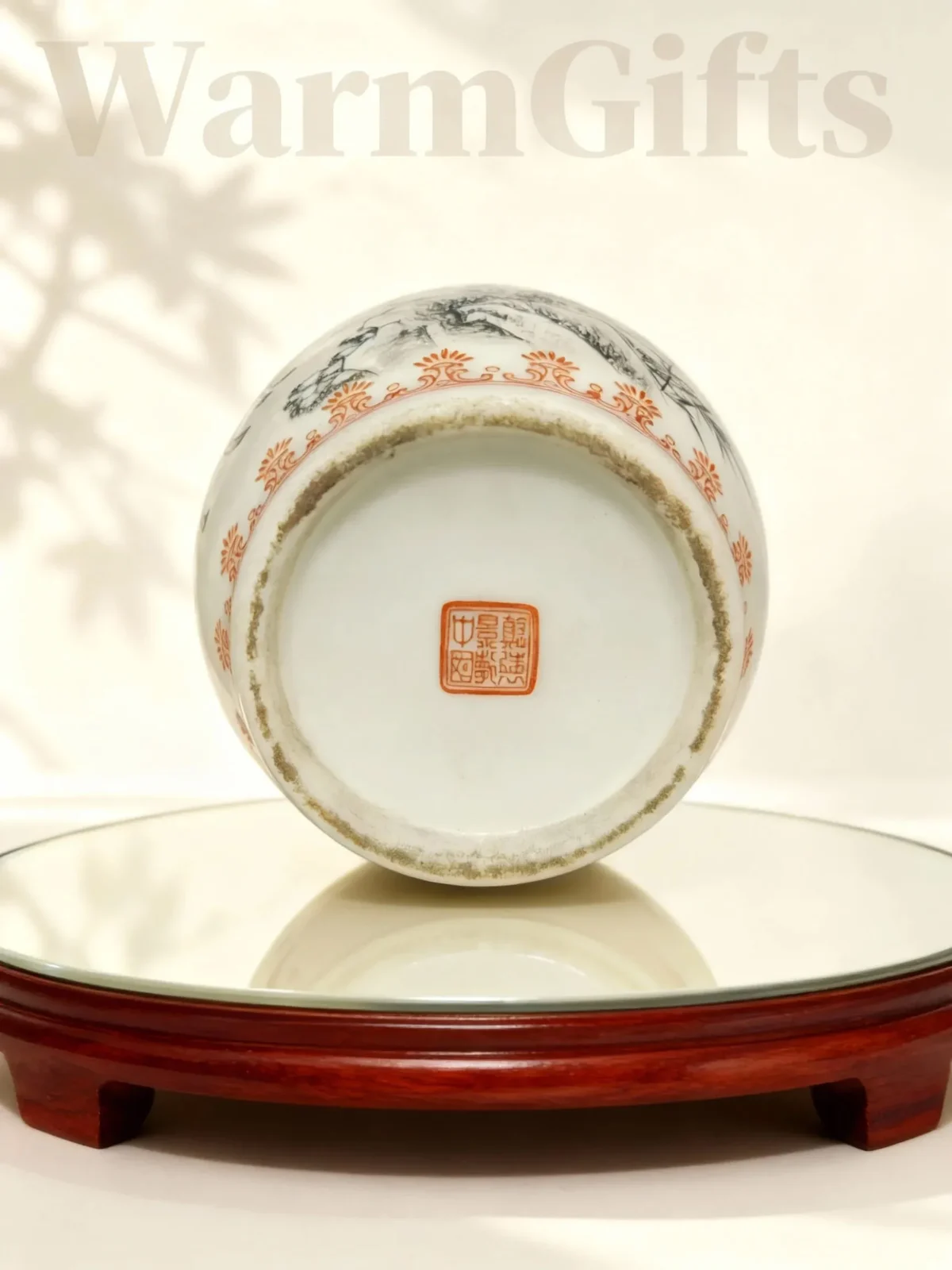 Snow Forest Deer Shadow Porcelain Bottle