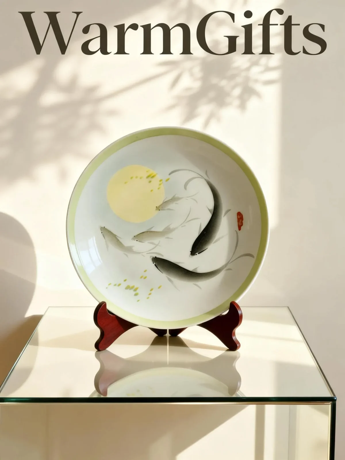 Yu01 Fish Leaping Clear Waves Porcelain Plate