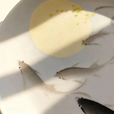 Yu02 Fish Leaping Clear Waves Porcelain Plate