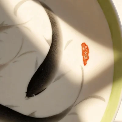 Yu03 Fish Leaping Clear Waves Porcelain Plate