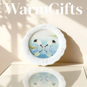 Crane's Nest in the Clear Realm: Hand-Painted Wedding Commemorative Plate Dedicated to Eternal Love