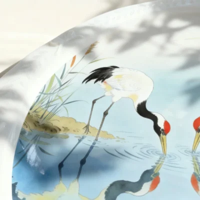 Crane's Nest in the Clear Realm: Hand-Painted Wedding Commemorative Plate Dedicated to Eternal Love